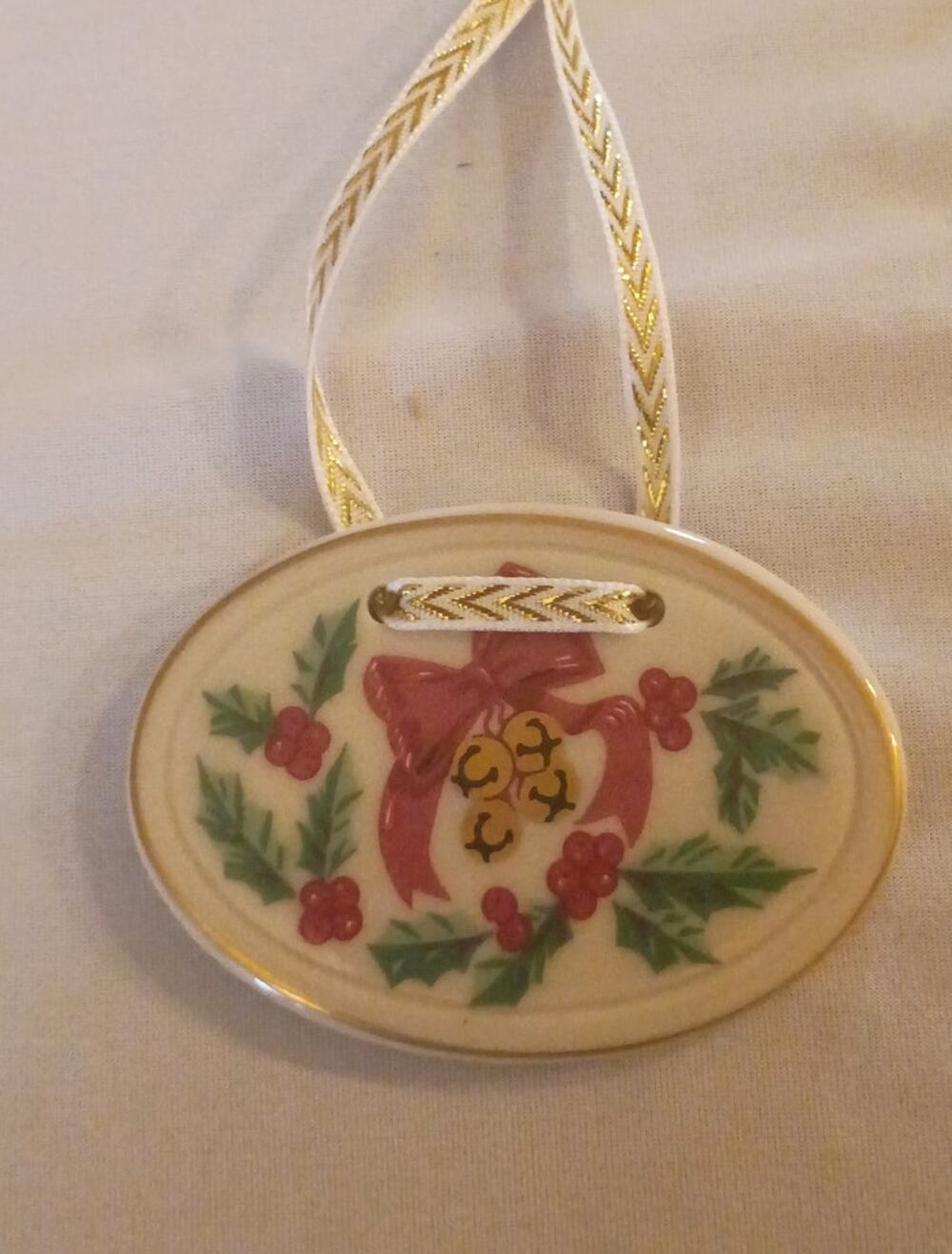 Longaberger Christmas Ceramic Jingle Bell Tie On Embellishment Basket Charm NEW!